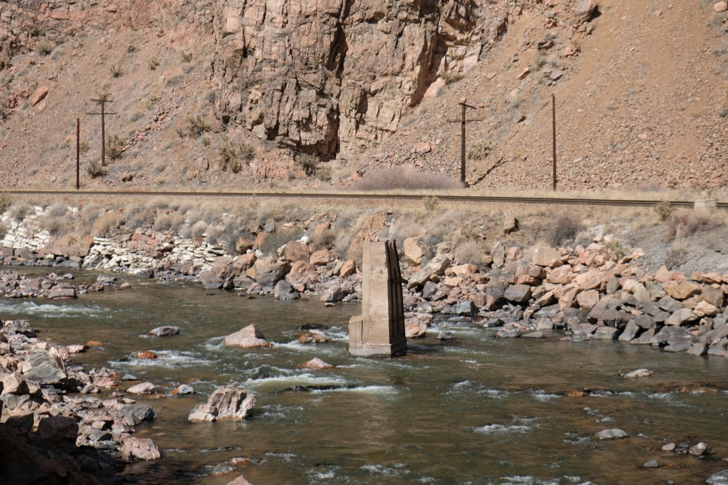An old pier in the river.