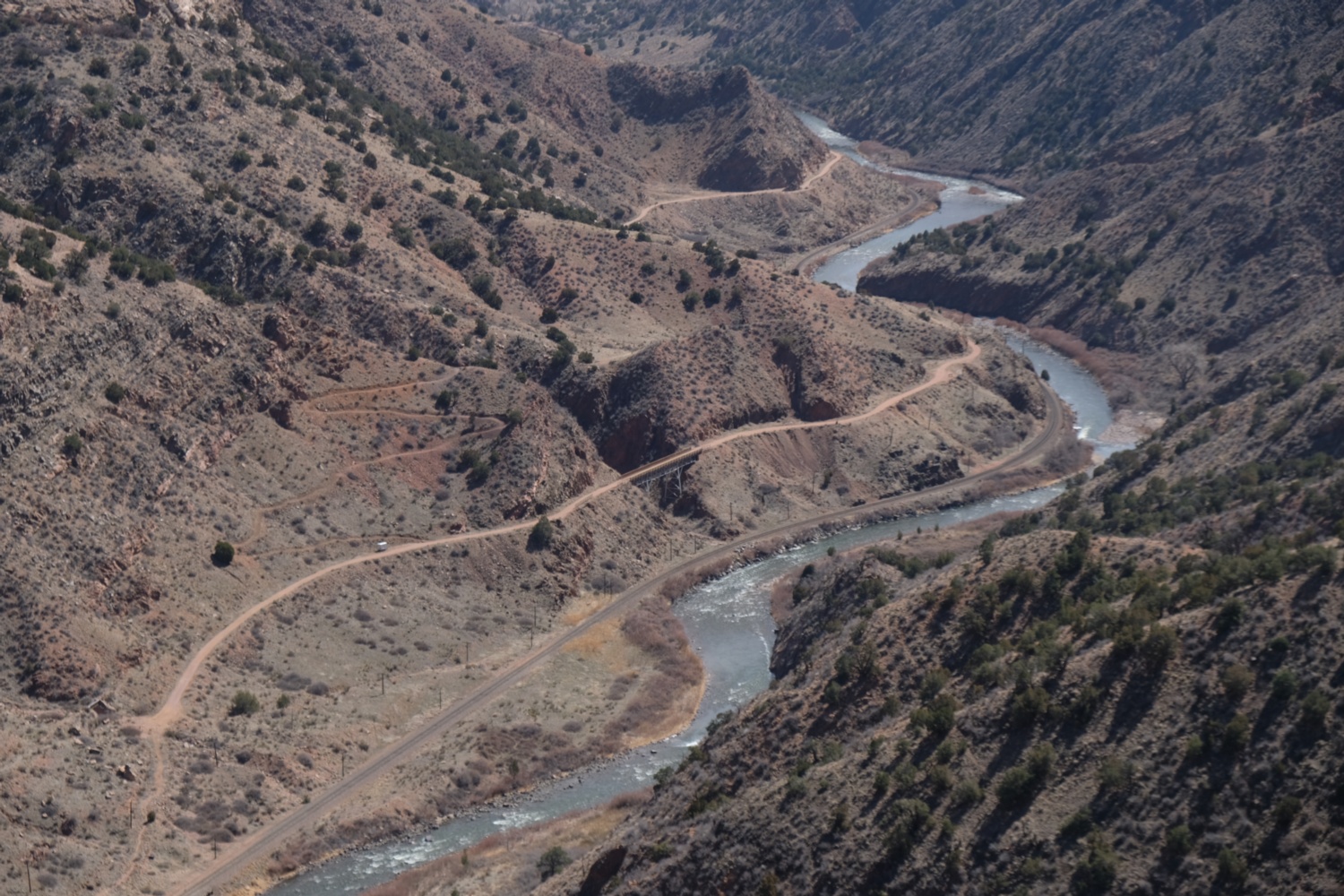 View of trail by river.