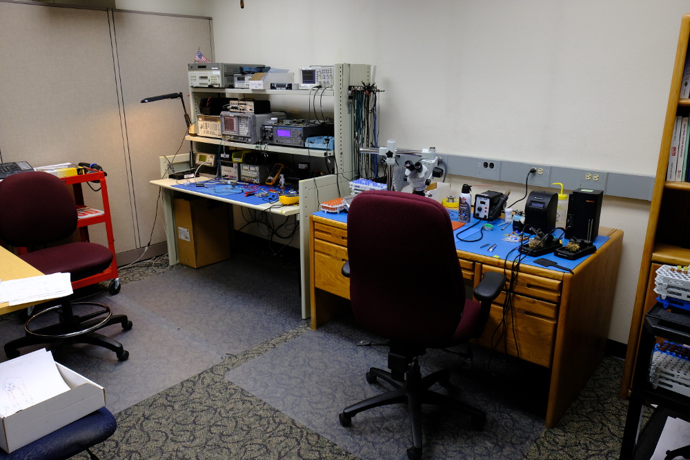 A work area at Lectrosonics