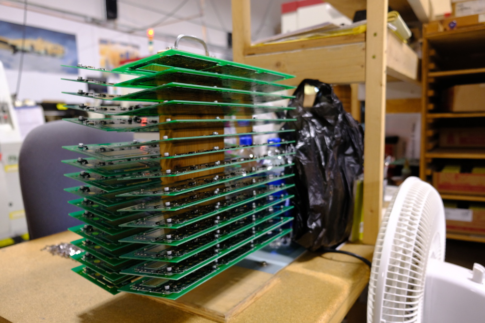 A tower of circuit boards.